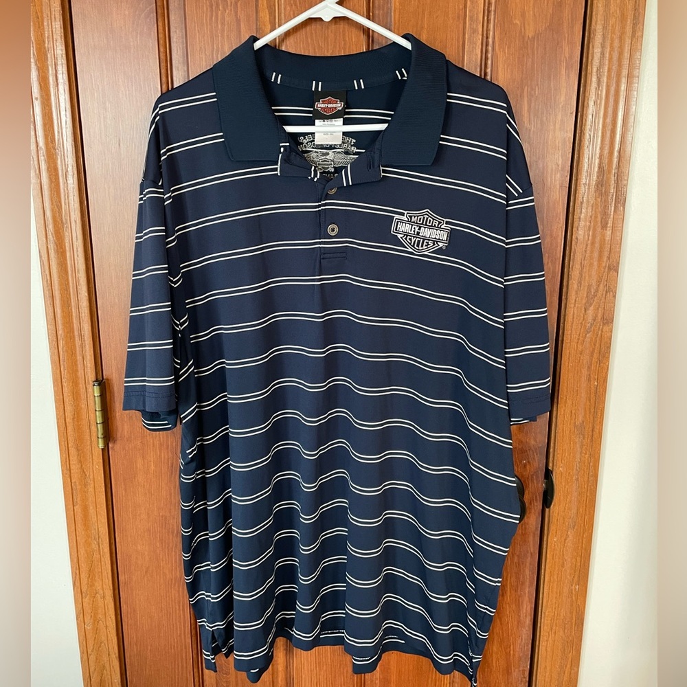 Men’s short sleeved, striped Harley Davidson shirt